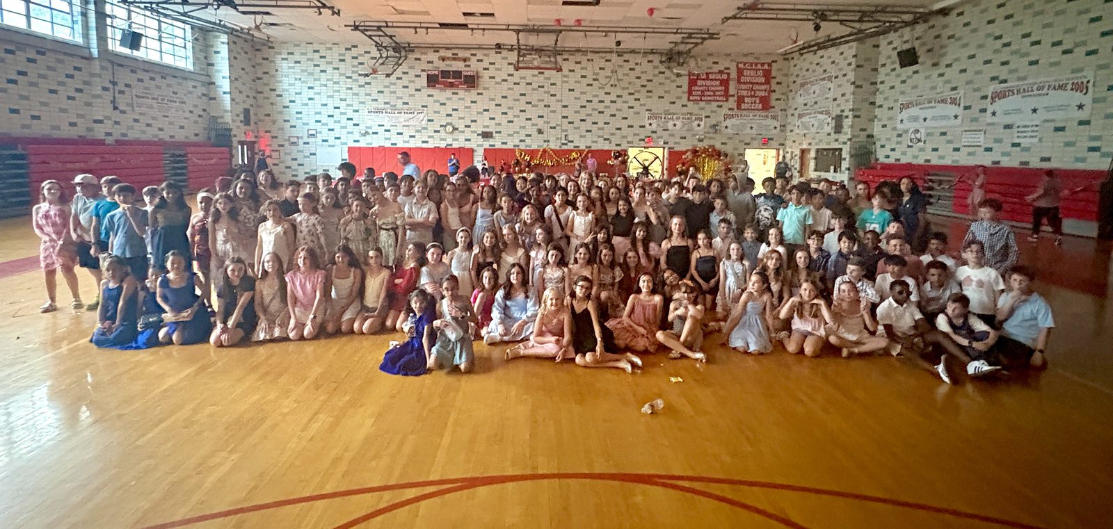 The whole Connors fifth grade dressed up for the district-wide fifth grade dance